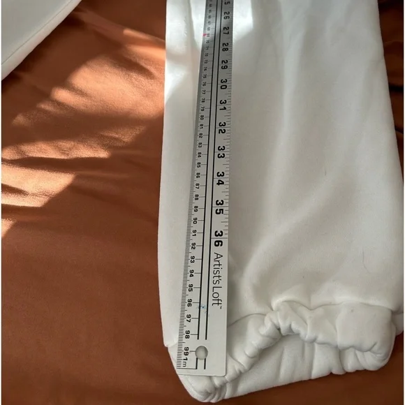 Women’s Bright White Sporty Sweatpants Size XL Baggy Casual Relaxed - Picture 8 of 8
